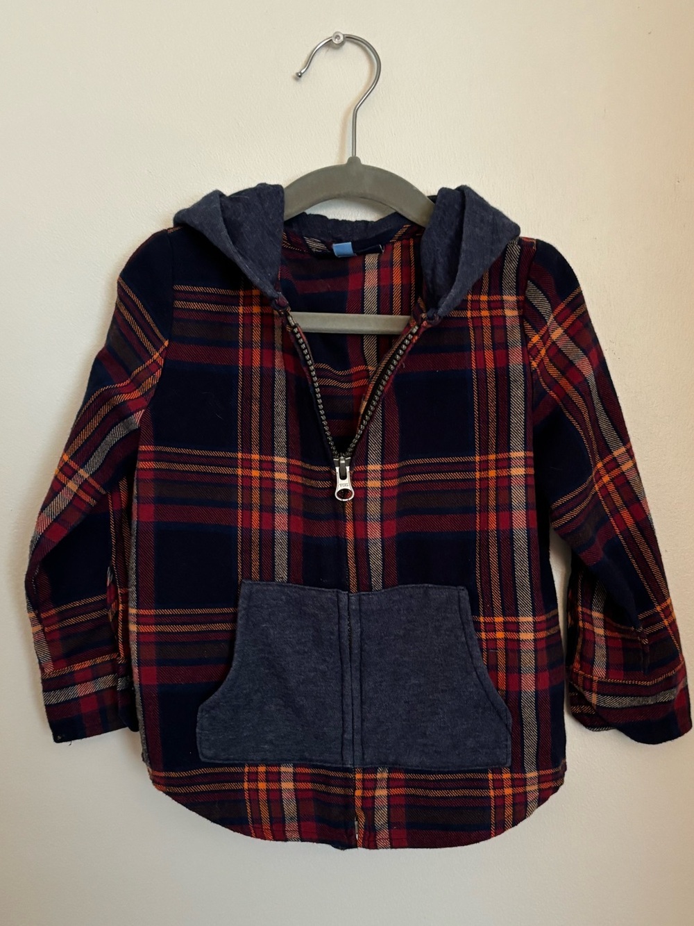 Andy & Evan Plaid Hooded Zip Jacket
